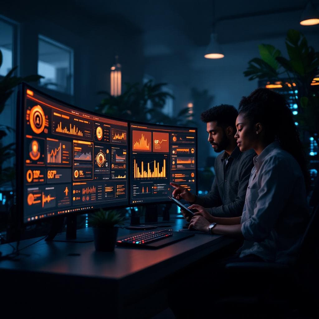 Equipe GrowthSales trabalhando com inteligência artificial